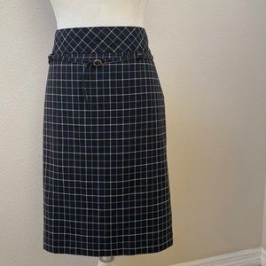EUC LOFT Black and White Checkered Pencil Skirt, size 14